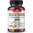 Glutathione Supplement Active Reduced Form, Enriched with Resveratrol, NAC, Collagen, Hyaluronic Acid, Vitamin C - Advanced Antioxidant for Immunity & Detox | 150 Capsules