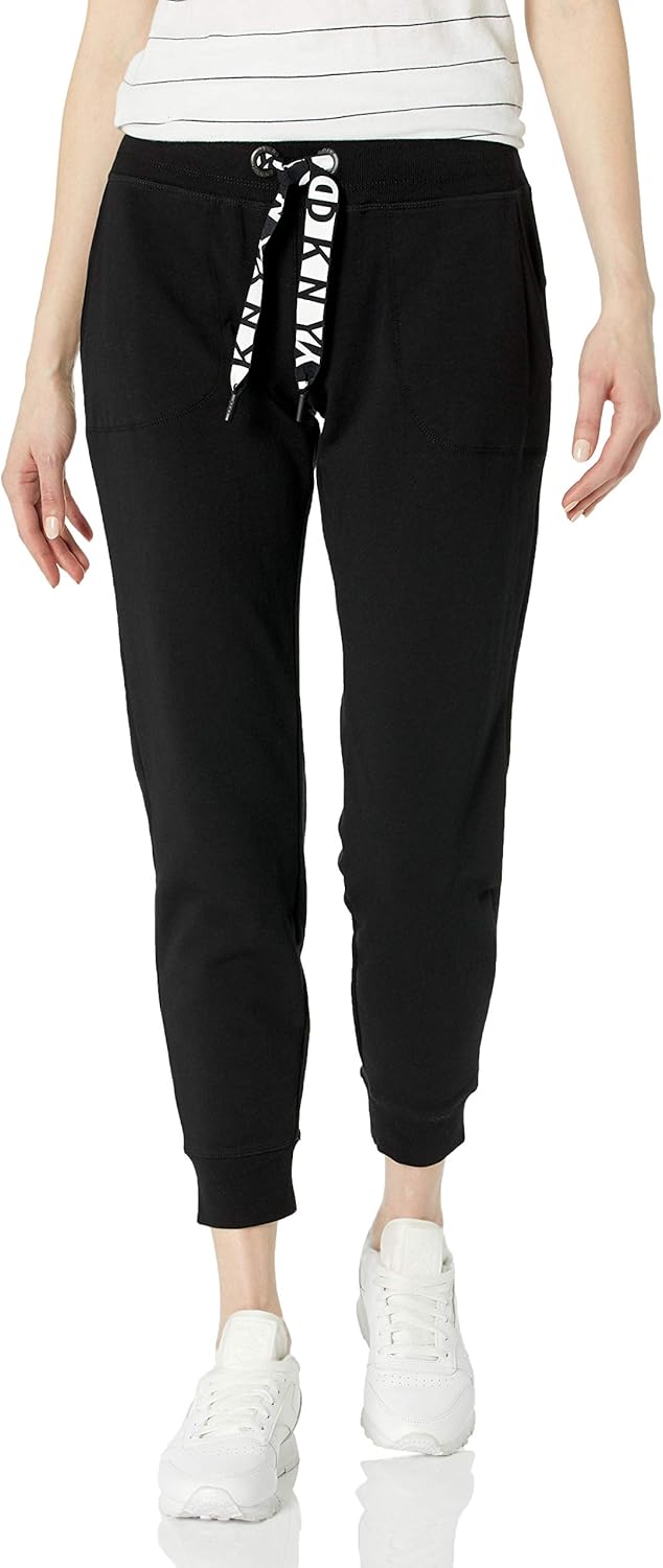 DKNY Women's Logo Drawcord Joggers Sweatpants Amazon.co.uk Clothing