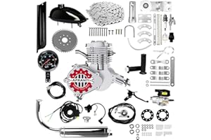 Afranti Bicycle Motor Kit 80cc, Motorized Bicycle Engine Kit 2 Stroke Petrol Gas Motor Engine Kit Fits Most 26" or 28" Bikes with V-Frame