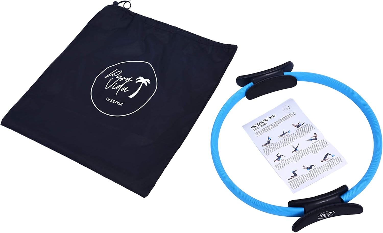 PuraVida Lifestyle Pilates Set Includes Best Pilates Ring 14 Inches and Mini Exercise Ball 9 Inches with Travel Bag for Fitness, Pilates, Yoga, Core Training, Tone Thighs, Legs, ABS, Stability (Blue) : Sports & Outdoors