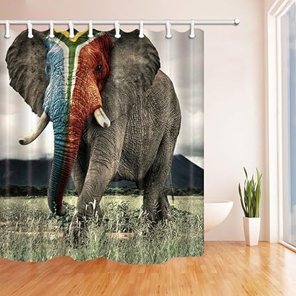 Amazon Com Quancheng Happy Elephant Shower Curtain Waterproof