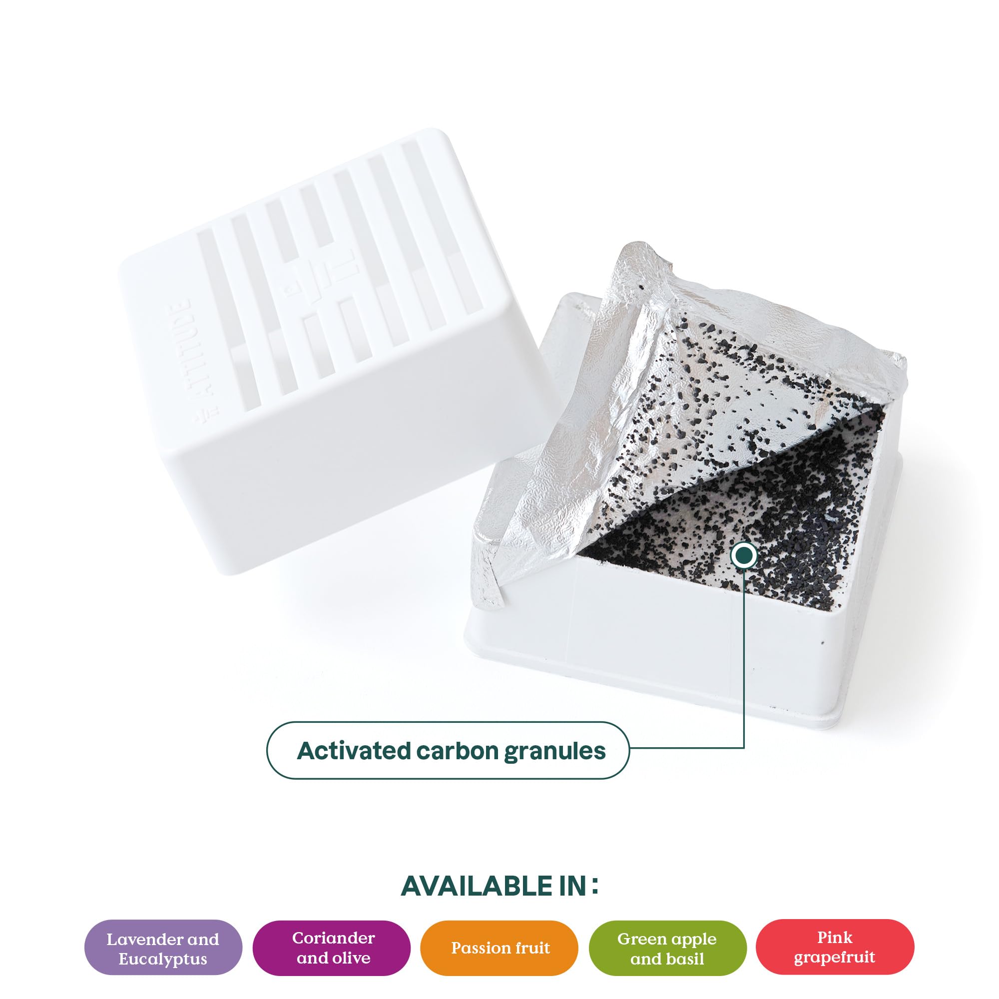 ATTITUDE Odor Eliminator with Activated Carbon, Plant-Based Air Purifier, Vegan, Lavender & Eucalyptus Scent, 8 Ounces