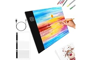 ARSHVYL Portable Led A5 Painting Light Pad Tracing White LED Artcraft Light Box Light Pad for Sketching (A5)
