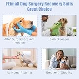 FEimaX Dog Recovery Suit After Surgery XS Blue 95% Cotton Lycra view 5