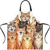 ANNA QUEEN Merry Christmas Apron for Women Men with Pockets Snowman Apron Adjustable Kitchen Chef