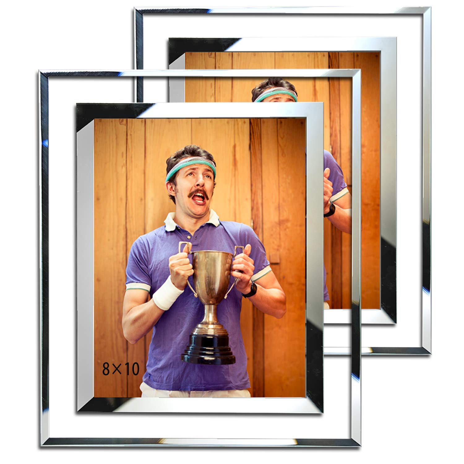 Simon's Shop 8x10 Photo Frame Glass Picture Frames 10x8 Wall and Tabletop Display Frame - 2 Pack — image 1