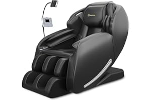 Real Relax 2025 Massage Chair Full Body, Zero Gravity SL-Track Shiatsu Massage Recliner with Heat, APP Control, Child Lock, Body Scan Bluetooth Foot Roller, Favor 06, All Black
