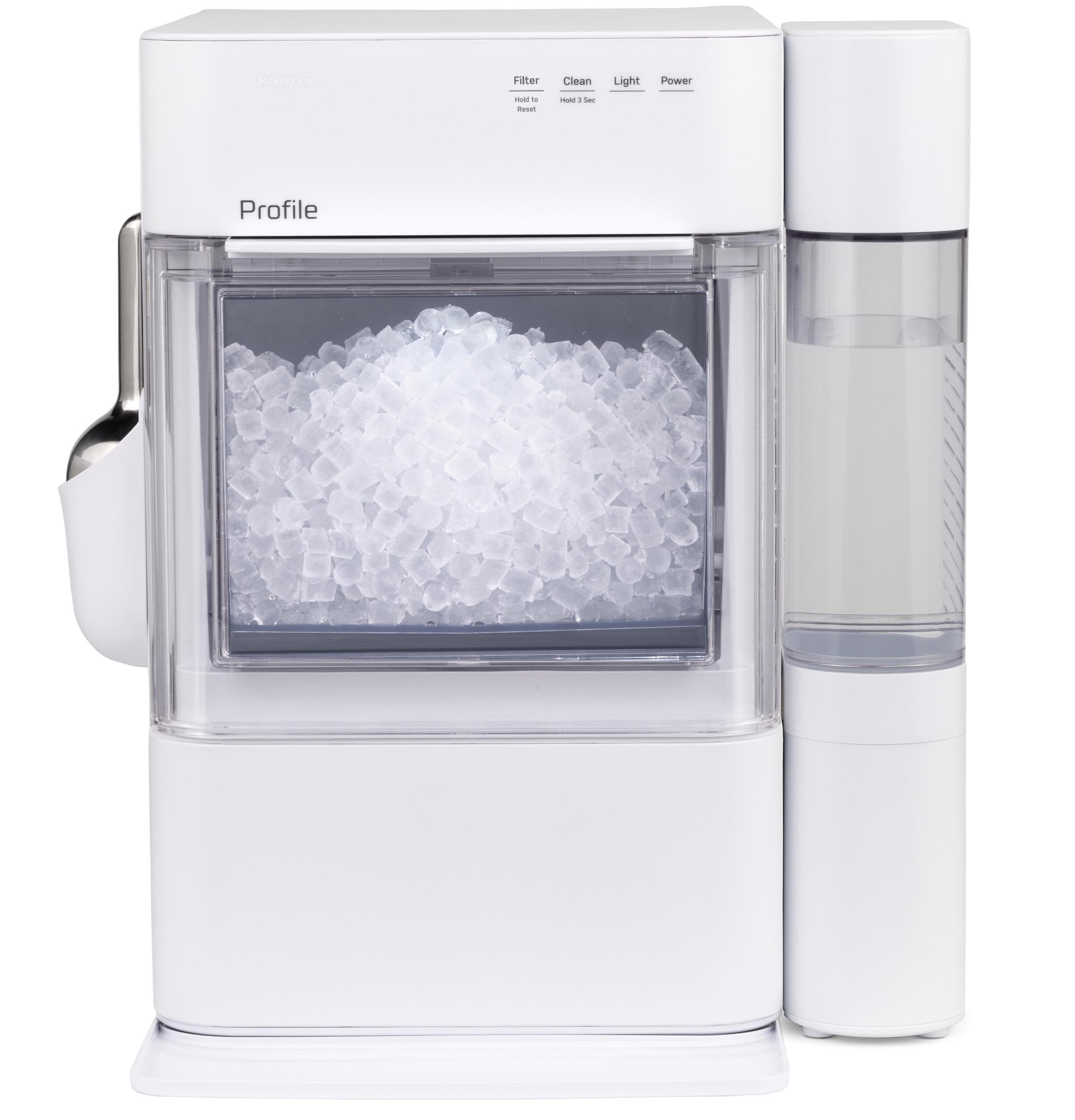 Photo 1 of GE Profile Opal 2.0 Ultra Nugget Ice Maker with Side Tank and Scale Inhibiting Filter, Scoop Included, 38 lbs in 24 Hours, Pellet Ice Machine with WiFi & Smart Connected, Stone White