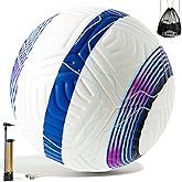 ZWAW Official Match Soccer Ball Size 5 – Waterproof PU Leather, Includes Pump & Needles, Mesh Storage Bag for Easy Carry