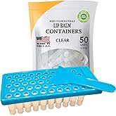 Lip Balm Container Tray Kit with Fill Tray and Spatula, BPA Free, Made in the USA, Includes 50 Clear Containers with Caps (0.15 oz each) by Mary Tylor Naturals