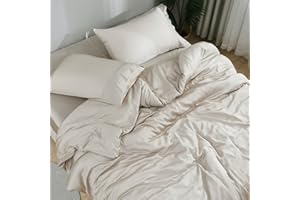 DOZ BY SIJO DOZ Sheet Set, 100% Viscose derived from Bamboo, Organically Grown, Buttery Soft, Cooling Sheets, High GSM, Deep Pockets - 3 Piece - 2 Pillowcases 1 Fitted Sheet (Fog, King)