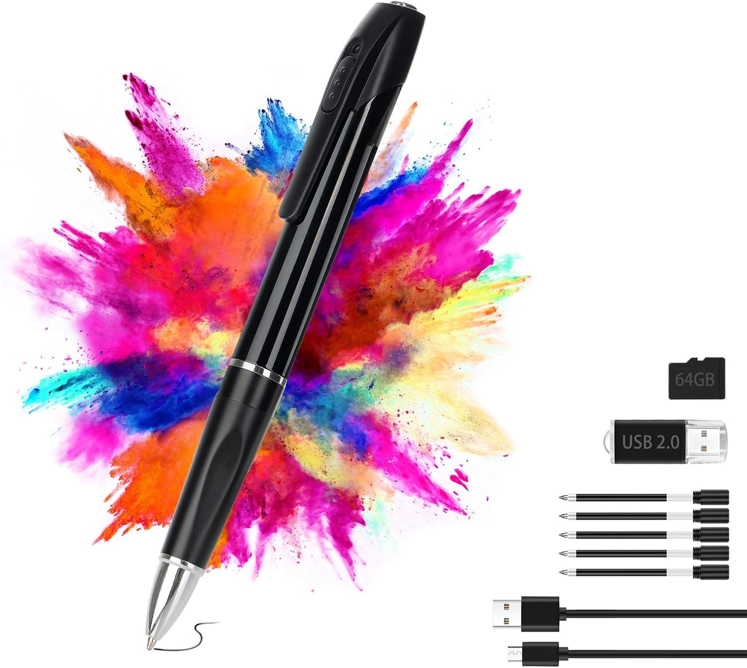 Photo 1 of *** factory sealed*** JNWMYQFC Mini Camera Pen, 1080P HD Security Camera, 64GB Storage, 150 Mins Use, USB Charging Pocket Cam, 5 Refills