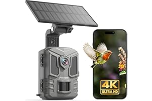 Misstech 4K UHD Solar Trail Camera for Game & Wildlife Monitoring - 0.1s Fast Activation to Record Fast Animals, 64MP/4K Clea