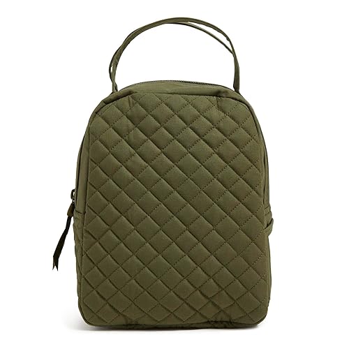 Vera Bradley Women's Cotton Lunch Bunch Lunch Bag, Climbing Ivy Green - Recycled Cotton, One Size