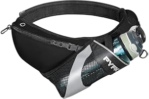 PYFK Running Belt Hydration Waist Pack with Water Bottle Holder for Men Women Waist Pouch Fanny Bag Reflective