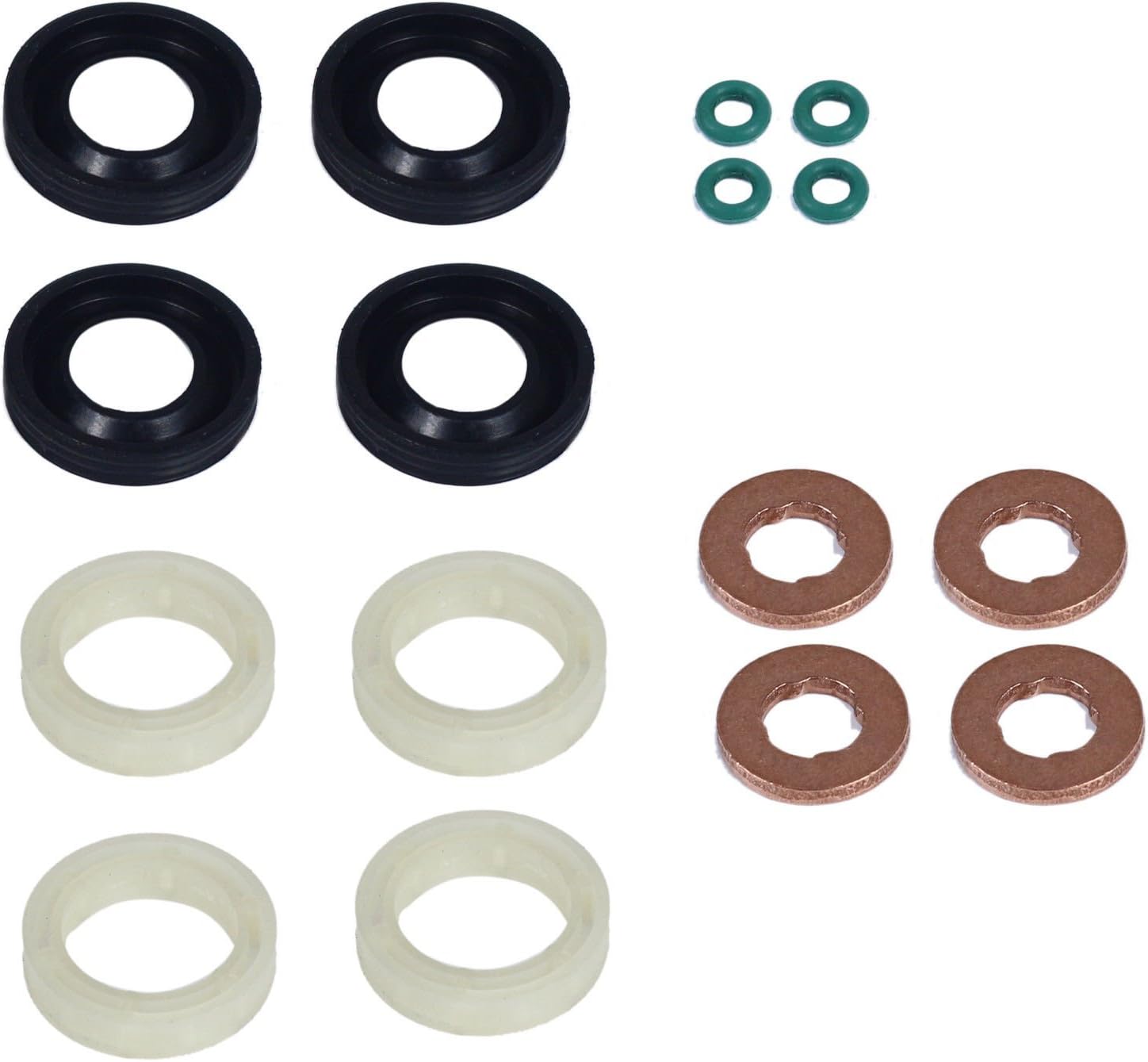 Fuel Injector Seal Washer O-Ring Protector Set 3M5Q9F593KIT / 1432205/1314368 / 1233683/198185 / 1982A0 / 198299/1609848080 / 1609848280