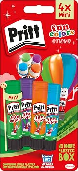 Pritt Rainbow Coloured Glue Sticks 4x10g Safe Kids Craft Glue Set view 1