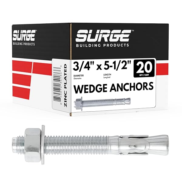 3/4″ X 5-1/2″ ZINC-PLATED WEDGE ANCHORS FOR CONCRETE...