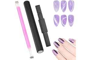 AOZUO 3 Pcs Cat Eye Magnet Tool, Double-Head Nail Magnetic Pen Hexagonal Magnet Stick 3D Gel Polish Nail Art Wand for Nail Art Salon Studio DIY Design Manicure Accessories Tool(Black)