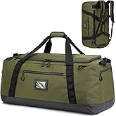 TUGUAN Extra Large Travel Duffle Bag Backpack for Men with Adjustable Dividers 120L Big Weekend Overnight Bag with ID Pocket Shoulder Strap Heavy Duty Sports Duffel Bags for Camping Gym, Green