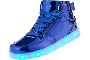 DIYJTS Kids LED Light Up Shoes, Fashion High Top LED Sneakers USB Rechargeable Glowing Luminous Shoes for Boys Girls Toddler Child