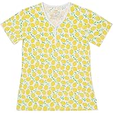 Little Sleepies Women's Pajama Top, Viscose Derived from Bamboo, Soft Button Up Pajama Top, Nursing Friendly, Short Sleeve