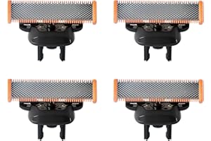 SUZZYLEMON 4-Pack Replacement Blades & 3 Guide Combs(1/3/5mm), Compatible with All Philips Norelco OneBlade Handles (QP14xx,QP19xx,QP25xx, QP26xx, QP27xx, QP28xx, QP65xx, QP66xx)