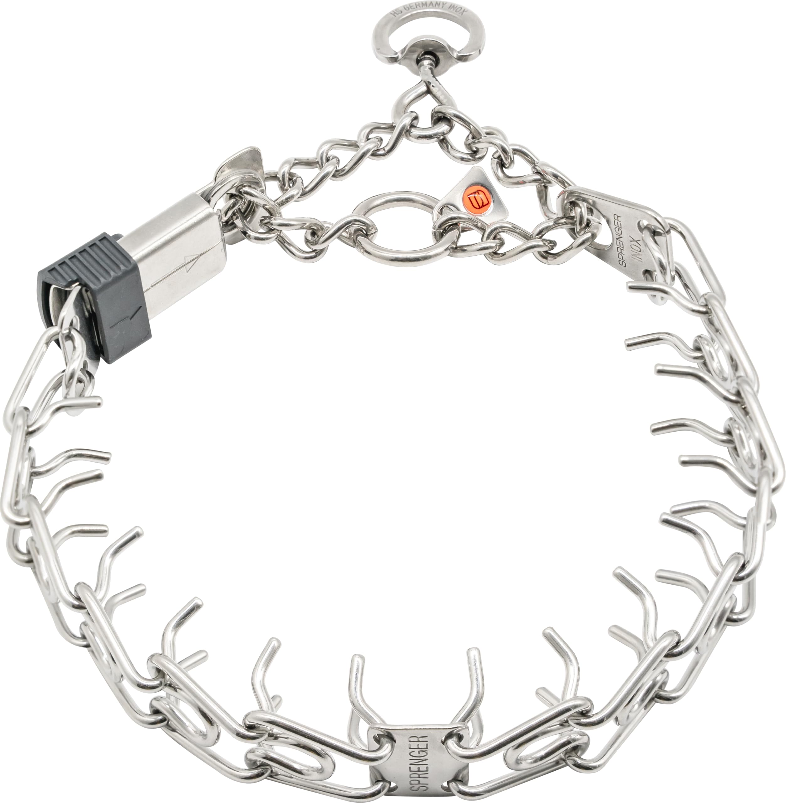 Herm Sprenger Stainless Steel Dog Collar with Short Links and Quick Release ClicLock Buckle Made in Germany (Stainless Steel, 20in x 3.0mm (Neck Size up to 16-17in)) Image