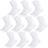 Kids Crew Socks Girls Cushioned Athletic Socks Boys Dress Sock Sports School Uniform 10 Pairs 4-14 Years