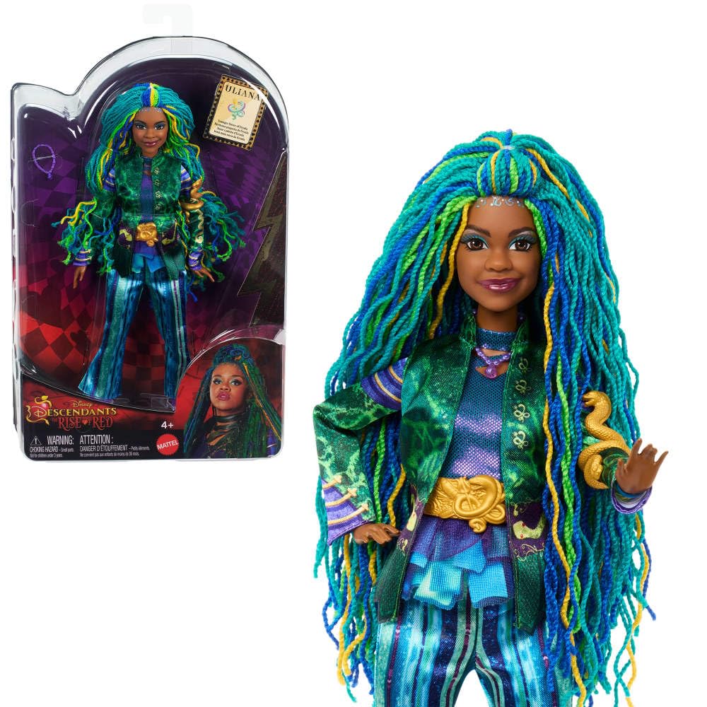 Mattel Disney Descendants: The Rise of Red Fashion Doll & Accessory Uliana, Younger Sister of Ursula with Movie-Inspired Clothes & Necklace