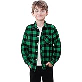 SANGTREE Boys and Mens Flannel Plaid Long Sleeve Shirt Casual Button Down Shirts