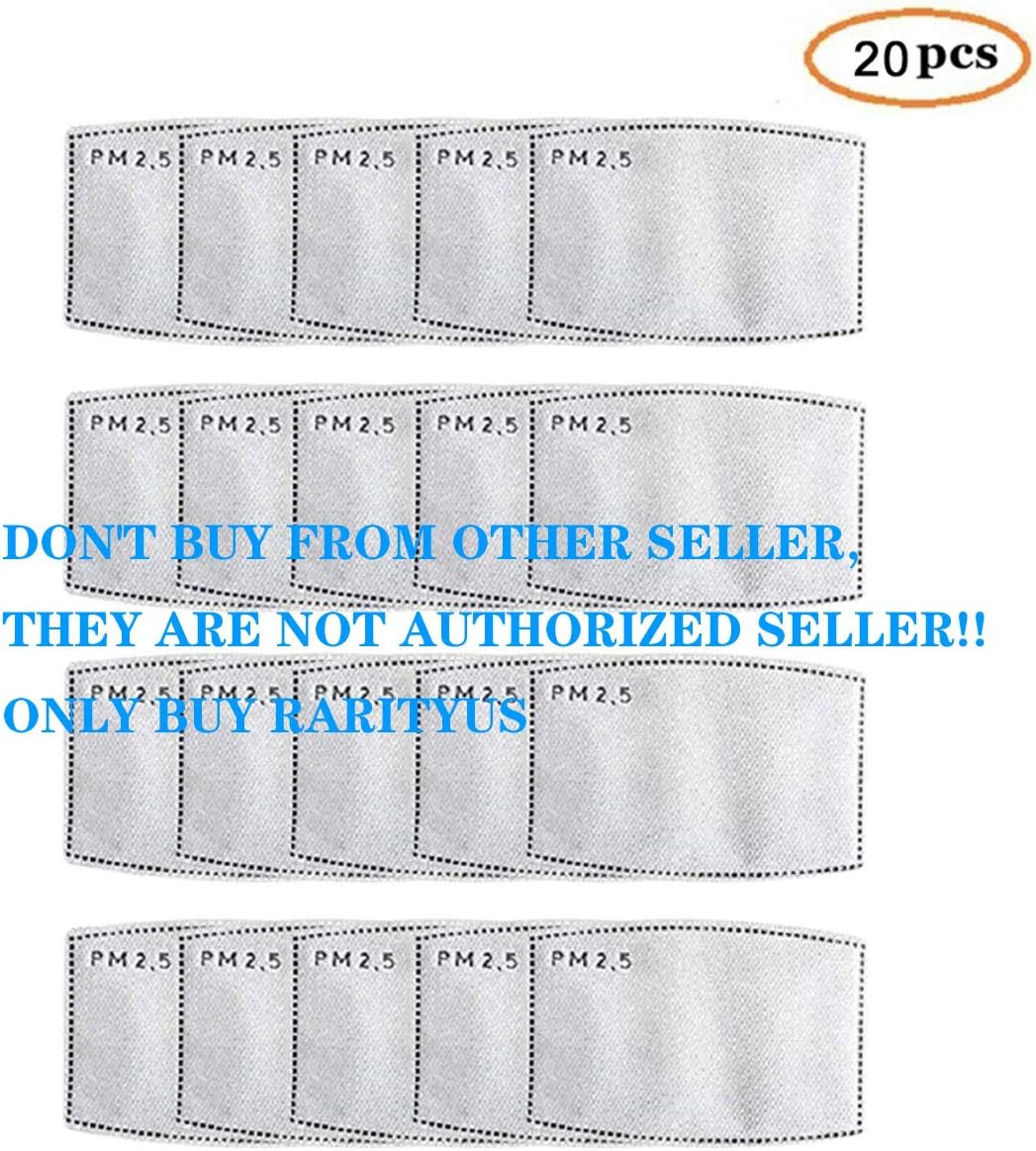 20Pcs PM2.5 Filter for Adult Mask Filters Activated Carbon Insert Protective Mouth Mask Filter