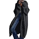 AUGCONE Women's Oversized Cardigans Sweater Long Coat Knit Fall Winter Cozy Outfits with Pockets