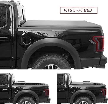 Amazon Com Acher 5ft 58 6inch Soft Tri Fold Truck Bed For 05 19 Frontier 09 12 Equator Tonneau Cover Led Lamp 3 Years Warranty Automotive