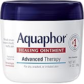 Aquaphor Healing Ointment, Advanced Therapy Skin Protectant, Multi-Purpose Healing Ointment and Body Moisturizer, For Dry, Cracked Skin, Minor Cuts and Burns, 14 Oz Jar