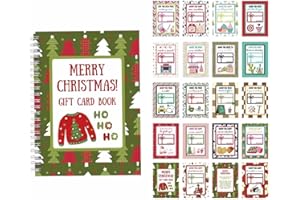 Christmas Gift Card Book, 7x5 Inches Spiral Bound DIY Merry Christmas Gift Card Book Holder, Xmas Gift Card for College Survi