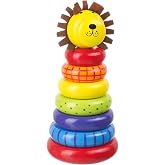Orange Tree Toys Lion Stacking Ring | Colorful Wooden Educational Puzzle for Toddlers 1+, Sustainably Made, Perfect for Learning Size Differentiation