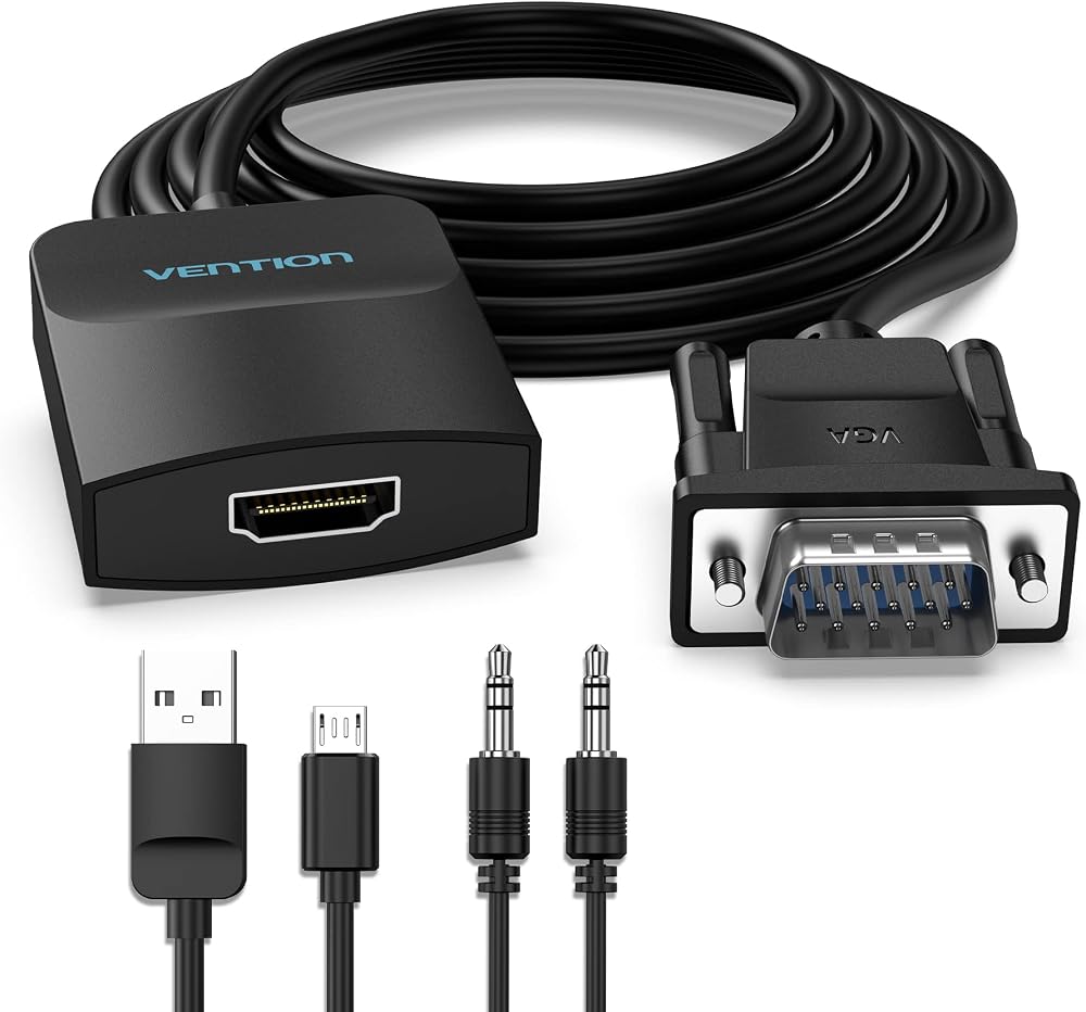VENTION VGA to HDMI Adapter Converter with Audio 1080P 1m ABS Shell