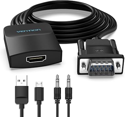 VENTION VGA to HDMI Adapter Converter with Audio 1080P 1m ABS Shell