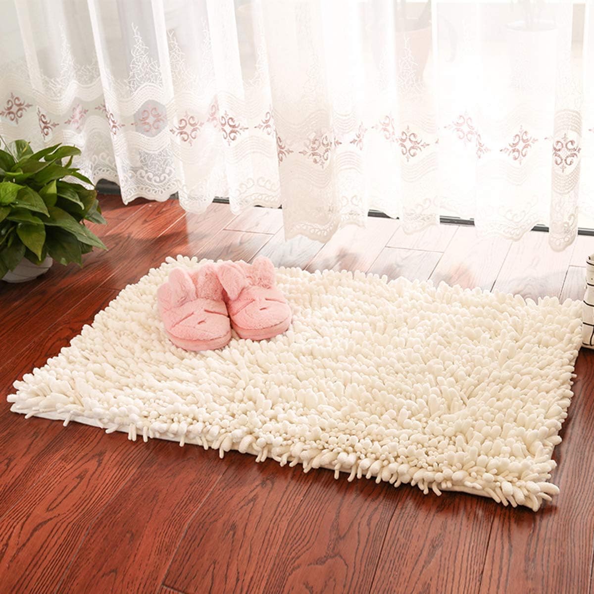 HYCZW Badematte rutschfest Badvorleger Mit Chenille Mikrofaser