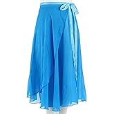 Wuchieal Dance Skirts for Women, Long Chiffon Ballet Skirt, Women's Dance Wrap Skirt with Tie