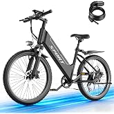 Misodo Electric Bike for Adults, 1500W Motor Electric Mountain Bike, 25MPH &amp; 45Miles E Bike with 48V 12AH Removable Battery, 7-Speed, Electric Bicycle for Commute, Front Fork Suspension