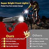 Defurhome Bike Light Set Front and Rear USB Rechargeable 2000mAh 4 Modes view 3