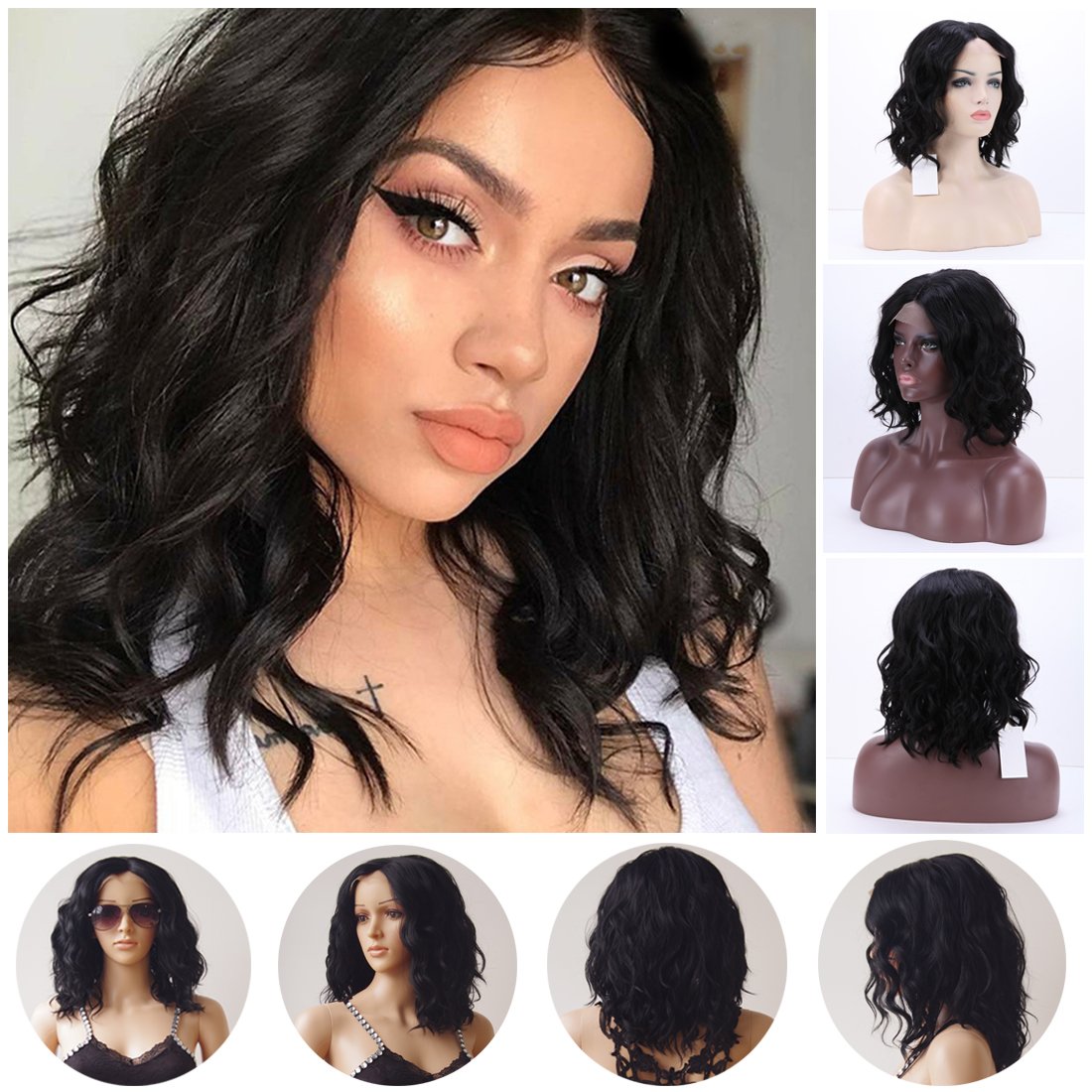 Lace Wig Lace Front Wig 1b Natural Black Wave S Noilite 10