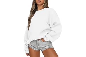 slqdgmryz Oversized Crewneck Sweatshirt Women Long Sleeve Fleece Pullover Loose Solid Sweatshirts Hoodie Fall Fashion 2023