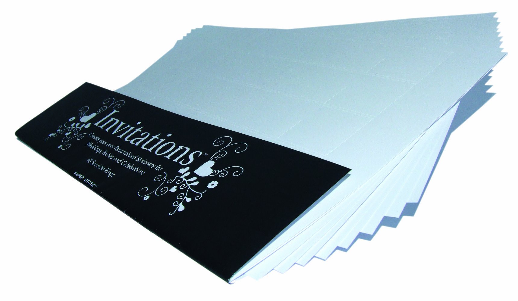 Paper State Invitations Serviette Card Rings - Snow White (Pack of 40)