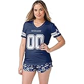FOCO NFL womens Nfl Team Logo Ladies Gameday Ready Jersey Pajama Set