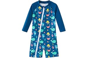 UMELOK Baby Boys' Swimsuit Full Zip UPF 50+ Sun Protection Swimwear