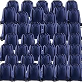 KUUQA 60Pcs Drawstring Backpack Bag Bulk Navy Blue Drawstring Bags String Bags Storage Bags Gym Backpack for Sport Gym Traveling
