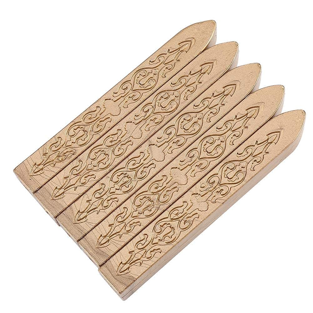 5 Pcs Sealing Stamp Wax Sticks for Postage Letter Melting Sticks for DIY Sealing Manuscript Craft Invitation Cards and Letter(Bronze) Handcraft Materials